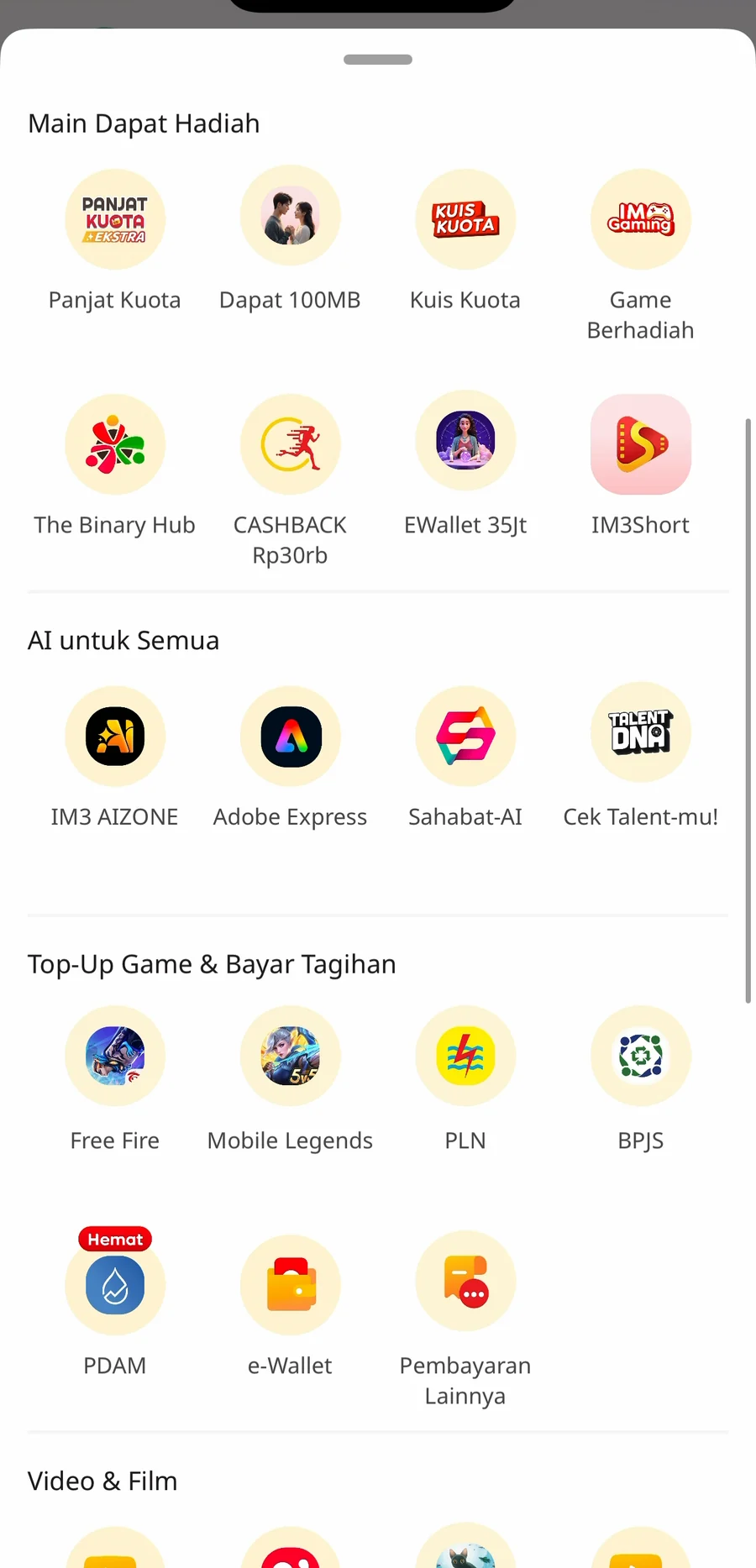 Daftar semua layanan, Cek Talent-mu! di bagian AI untuk Semua
